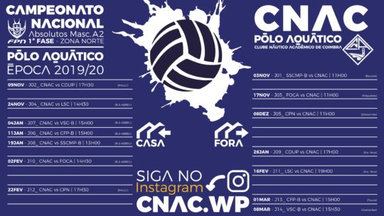 | JOGOS – CALENDÁRIO | Campeonato  Nacional A2 – 1ª Fase, Zona Norte |PA-2019/20_ Seniores